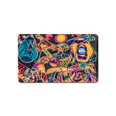 Doodle Wallpaper Texture Grafiti Multi Colored Art Magnet (name Card)