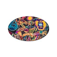 Doodle Wallpaper Texture Grafiti Multi Colored Art Sticker Oval (10 pack)