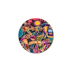 Doodle Wallpaper Texture Grafiti Multi Colored Art Golf Ball Marker