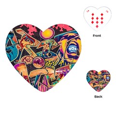 Doodle Wallpaper Texture Grafiti Multi Colored Art Playing Cards Single Design (Heart)