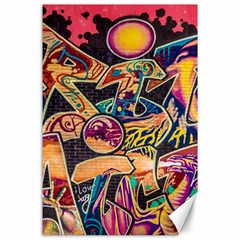 Doodle Wallpaper Texture Grafiti Multi Colored Art Canvas 24  X 36  by danenraven