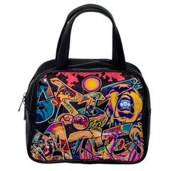 Doodle Wallpaper Texture Grafiti Multi Colored Art Classic Handbag (One Side)