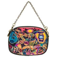 Doodle Wallpaper Texture Grafiti Multi Colored Art Chain Purse (Two Sides)