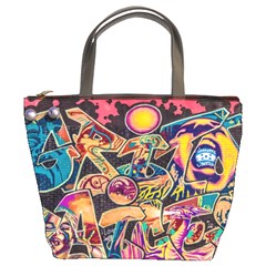 Doodle Wallpaper Texture Grafiti Multi Colored Art Bucket Bag