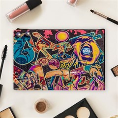 Doodle Wallpaper Texture Grafiti Multi Colored Art Cosmetic Bag (Large)