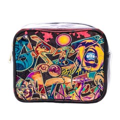 Doodle Wallpaper Texture Grafiti Multi Colored Art Mini Toiletries Bag (One Side)