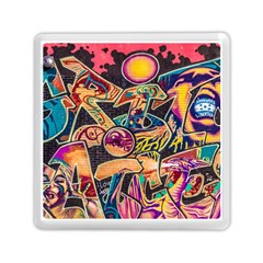 Doodle Wallpaper Texture Grafiti Multi Colored Art Memory Card Reader (Square)