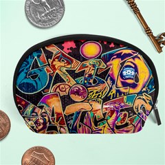 Doodle Wallpaper Texture Grafiti Multi Colored Art Accessory Pouch (Large)