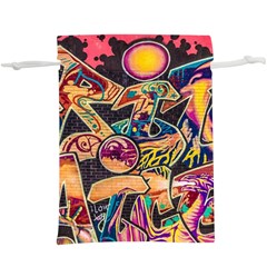 Doodle Wallpaper Texture Grafiti Multi Colored Art  Lightweight Drawstring Pouch (XL)