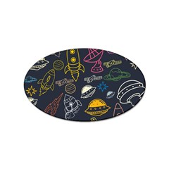 Seamless Outer Space Pattern Sticker (oval)