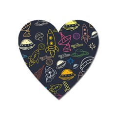 Seamless Outer Space Pattern Heart Magnet by danenraven