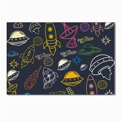 Seamless Outer Space Pattern Postcards 5  X 7  (pkg Of 10) by danenraven