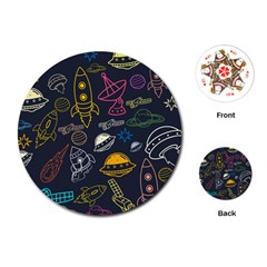 Seamless Outer Space Pattern Playing Cards Single Design (round) by danenraven