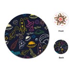 Seamless Outer Space Pattern Playing Cards Single Design (Round) Front