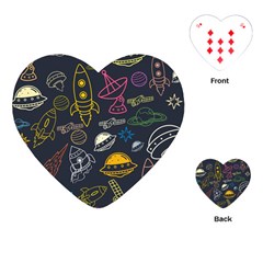 Seamless Outer Space Pattern Playing Cards Single Design (heart)