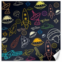 Seamless Outer Space Pattern Canvas 16  X 16  by danenraven