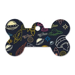 Seamless Outer Space Pattern Dog Tag Bone (two Sides) by danenraven