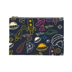 Seamless Outer Space Pattern Cosmetic Bag (large) by danenraven