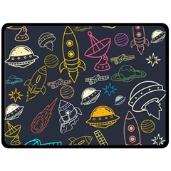 Seamless Outer Space Pattern Fleece Blanket (large)  by danenraven