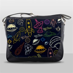 Seamless Outer Space Pattern Messenger Bag by danenraven