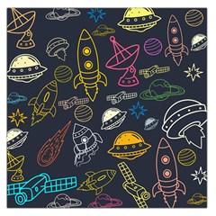 Seamless Outer Space Pattern Square Satin Scarf (36  X 36 ) by danenraven