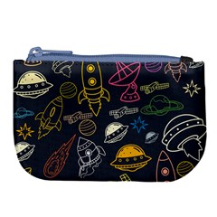 Seamless Outer Space Pattern Large Coin Purse by danenraven