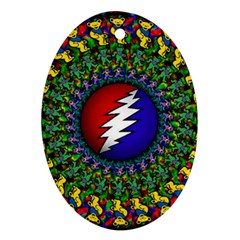 Grateful Dead Oval Ornament (two Sides) by Jancukart