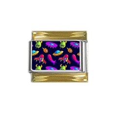 Space Pattern Gold Trim Italian Charm (9mm)