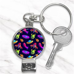 Space Pattern Nail Clippers Key Chain