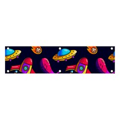 Space Pattern Banner And Sign 4  X 1  by Ravend