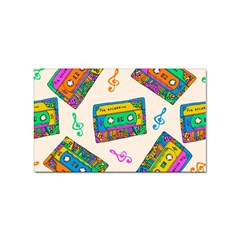 Seamless Pattern With Colorful Cassettes Hippie Style Doodle Musical Texture Wrapping Fabric Vector Sticker Rectangular (10 Pack) by Ravend