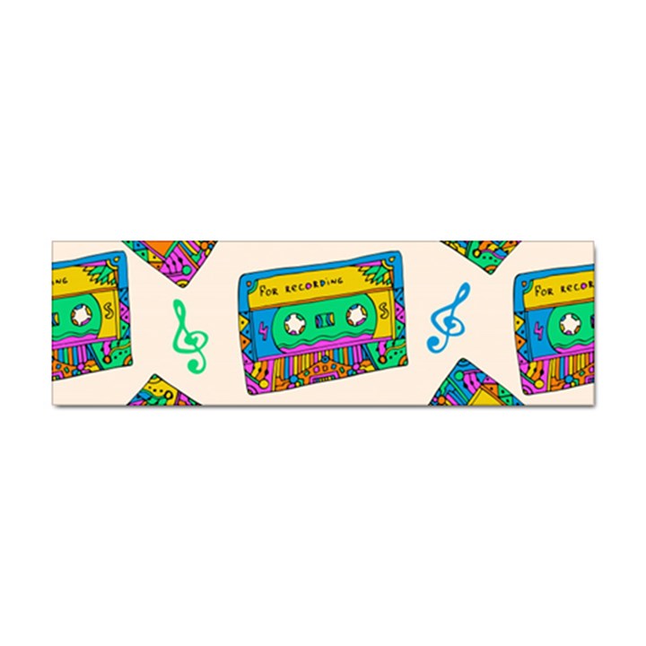 Seamless Pattern With Colorful Cassettes Hippie Style Doodle Musical Texture Wrapping Fabric Vector Sticker Bumper (100 pack)