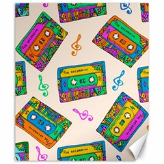 Seamless Pattern With Colorful Cassettes Hippie Style Doodle Musical Texture Wrapping Fabric Vector Canvas 20  X 24  by Ravend