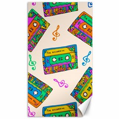 Seamless Pattern With Colorful Cassettes Hippie Style Doodle Musical Texture Wrapping Fabric Vector Canvas 40  X 72  by Ravend