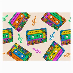 Seamless Pattern With Colorful Cassettes Hippie Style Doodle Musical Texture Wrapping Fabric Vector Large Glasses Cloth by Ravend