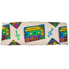 Seamless Pattern With Colorful Cassettes Hippie Style Doodle Musical Texture Wrapping Fabric Vector Body Pillow Case (dakimakura) by Ravend