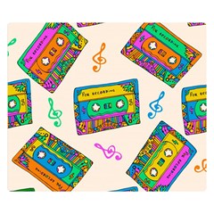 Seamless Pattern With Colorful Cassettes Hippie Style Doodle Musical Texture Wrapping Fabric Vector Double Sided Flano Blanket (small) 