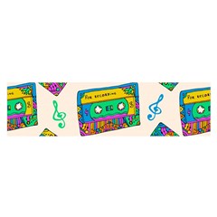 Seamless Pattern With Colorful Cassettes Hippie Style Doodle Musical Texture Wrapping Fabric Vector Oblong Satin Scarf (16  X 60 )