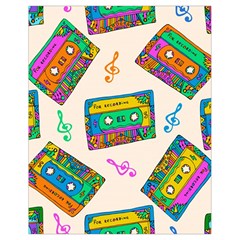 Seamless Pattern With Colorful Cassettes Hippie Style Doodle Musical Texture Wrapping Fabric Vector Drawstring Bag (small) by Ravend