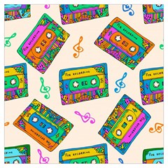 Seamless Pattern With Colorful Cassettes Hippie Style Doodle Musical Texture Wrapping Fabric Vector Lightweight Scarf  by Ravend