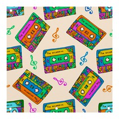 Seamless Pattern With Colorful Cassettes Hippie Style Doodle Musical Texture Wrapping Fabric Vector Banner And Sign 3  X 3 