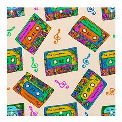 Seamless Pattern With Colorful Cassettes Hippie Style Doodle Musical Texture Wrapping Fabric Vector Banner And Sign 4  X 4  by Ravend