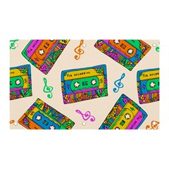 Seamless Pattern With Colorful Cassettes Hippie Style Doodle Musical Texture Wrapping Fabric Vector Banner And Sign 5  X 3  by Ravend