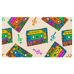 Seamless Pattern With Colorful Cassettes Hippie Style Doodle Musical Texture Wrapping Fabric Vector Banner And Sign 7  X 4 