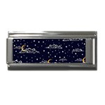 Hand Drawn Scratch Style Night Sky With Moon Cloud Space Among Stars Seamless Pattern Vector Design Superlink Italian Charm (9mm) Front