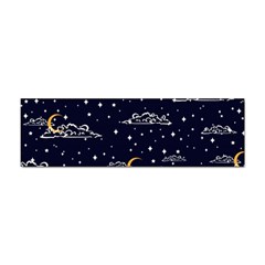 Hand Drawn Scratch Style Night Sky With Moon Cloud Space Among Stars Seamless Pattern Vector Design Sticker (bumper) by Ravend