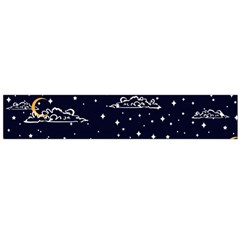 Hand Drawn Scratch Style Night Sky With Moon Cloud Space Among Stars Seamless Pattern Vector Design Large Flano Scarf  by Ravend