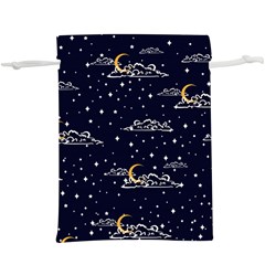 Hand Drawn Scratch Style Night Sky With Moon Cloud Space Among Stars Seamless Pattern Vector Design  Lightweight Drawstring Pouch (xl) by Ravend