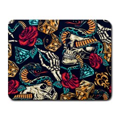 Vintage Art Tattoos Colorful Seamless Pattern Small Mousepad by Ravend