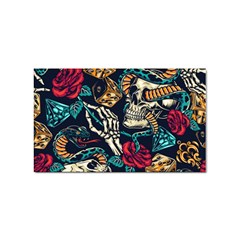 Vintage Art Tattoos Colorful Seamless Pattern Sticker Rectangular (10 Pack)